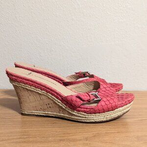 Donald Pliner  Coral Wedge Sandals Size 8.5